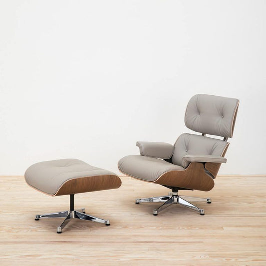 EAMES LOUNGE CHAIR & OTTOMAN NOGAL/ARENA